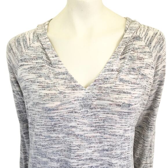 DRESSBARN Lightweight V-neck Pullover Hoodie Sweater in Space dye SZ M - Picture 3 of 11